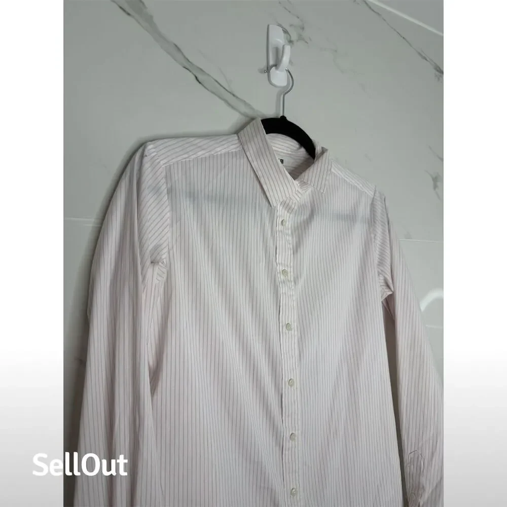 Uniqlo wonen’s Striped Long Sleeve Button-Down Shirt Size S Multicolor - Picture 2 of 7
